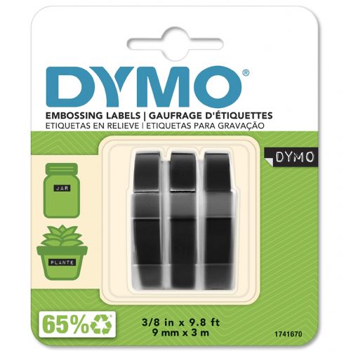 ETICHETTE LABEL PER DYMO KIT 3PZ NERO S0847730 3,3" 9MM TAPE EU